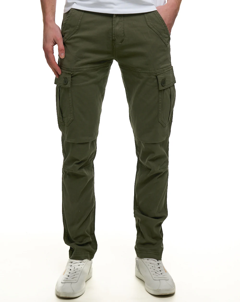 80s Casual Classics Albion Cargo Pants Olive Green - Image 4