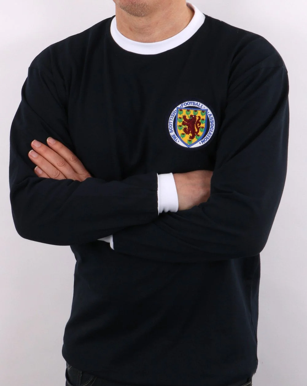 80s Casual Classics Scotland 1967 Long Sleeve Shirt Navy