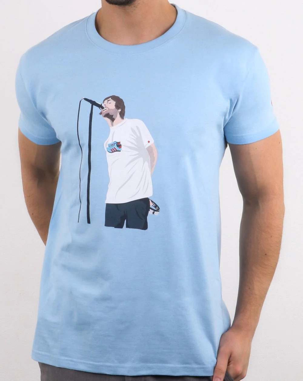 80s Casuals Liam Manchester T Shirt Sky Blue - Image 2