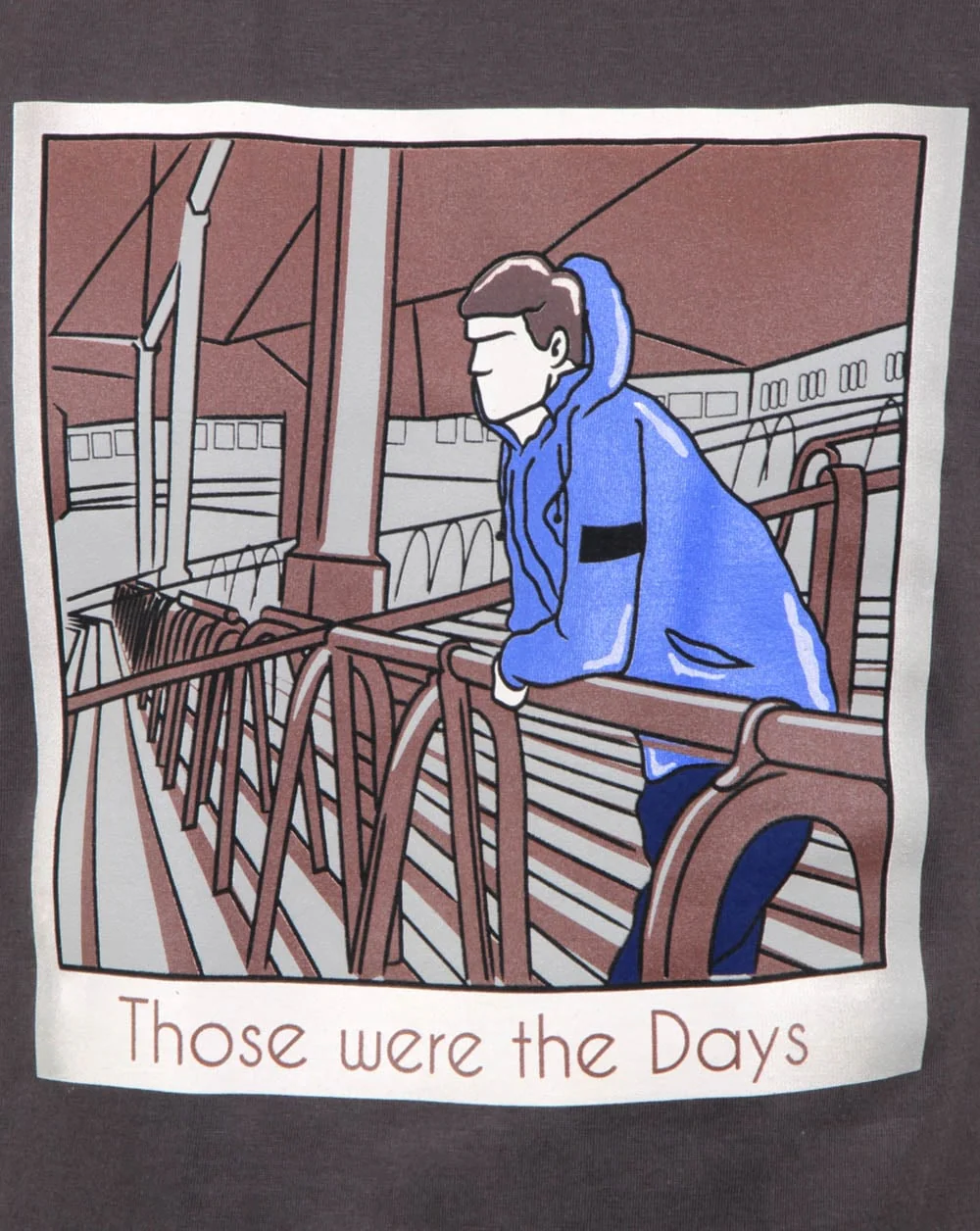 80s Casuals Those Were The Days T Shirt Charcoal - Image 2