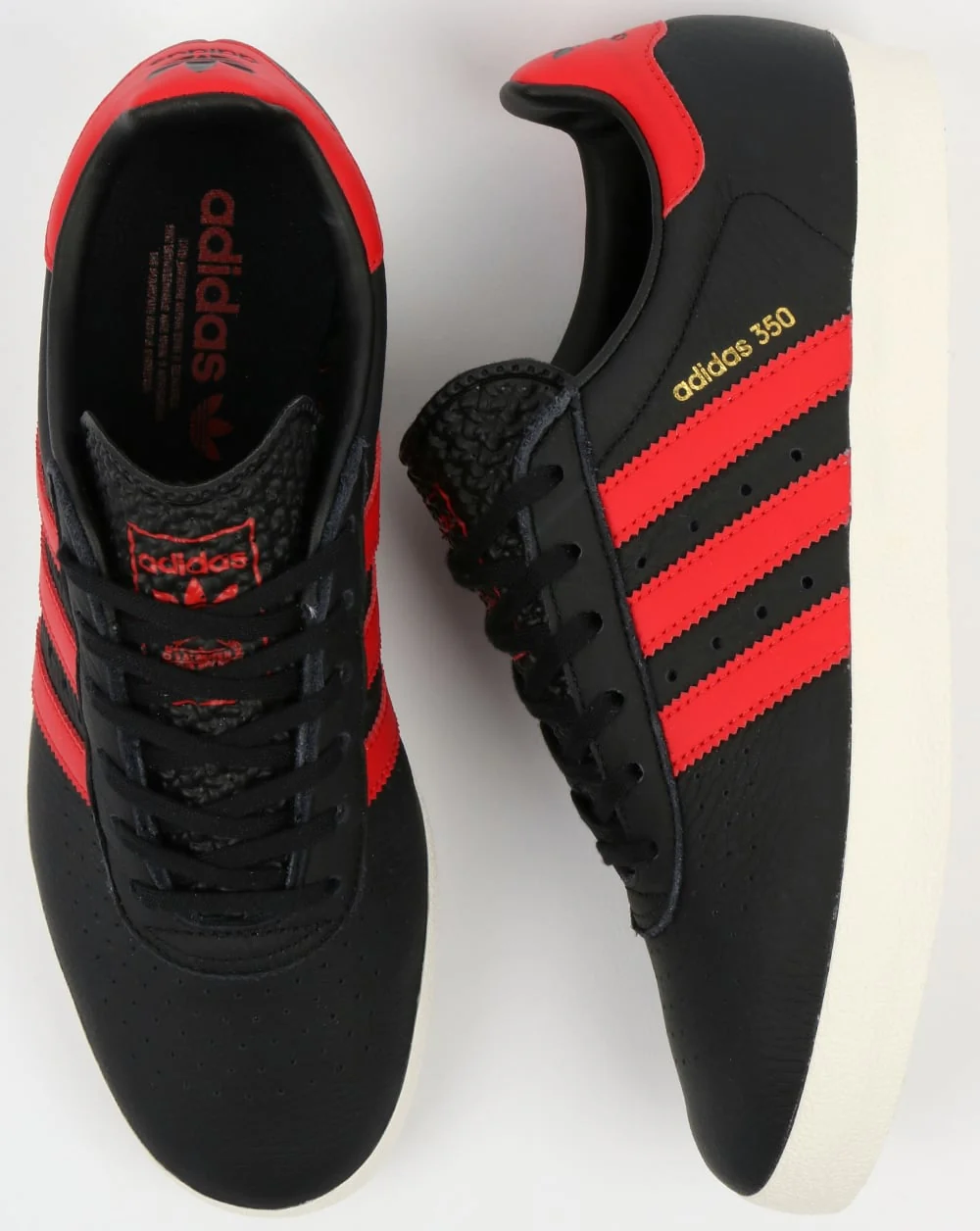 Adidas 350 Trainers Black/Red - Image 2