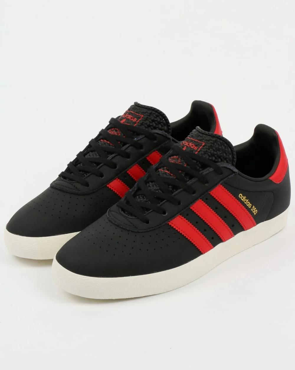 Adidas 350 Trainers Black/Red - Image 3