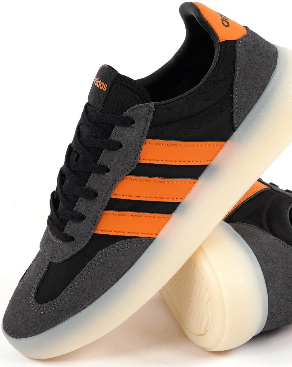 Adidas Barreda Trainers Black Orange Ice Sole - Image 2