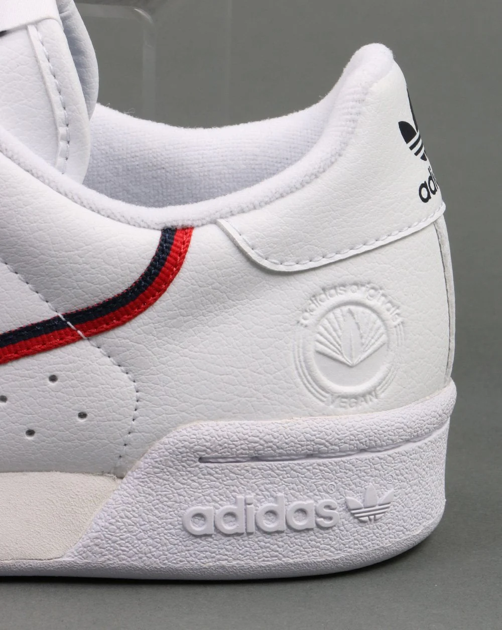 Adidas Continental 80 Vegan Trainers White/Navy/Red - Image 2