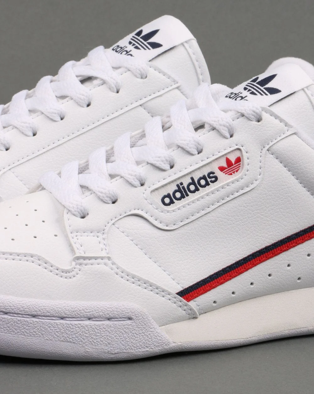 Adidas Continental 80 Vegan Trainers White/Navy/Red - Image 4