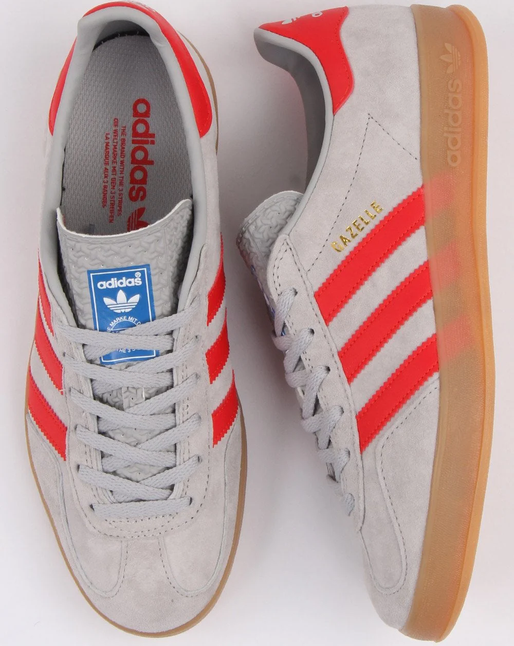 Adidas Gazelle Indoor Trainers Grey/red - Image 2
