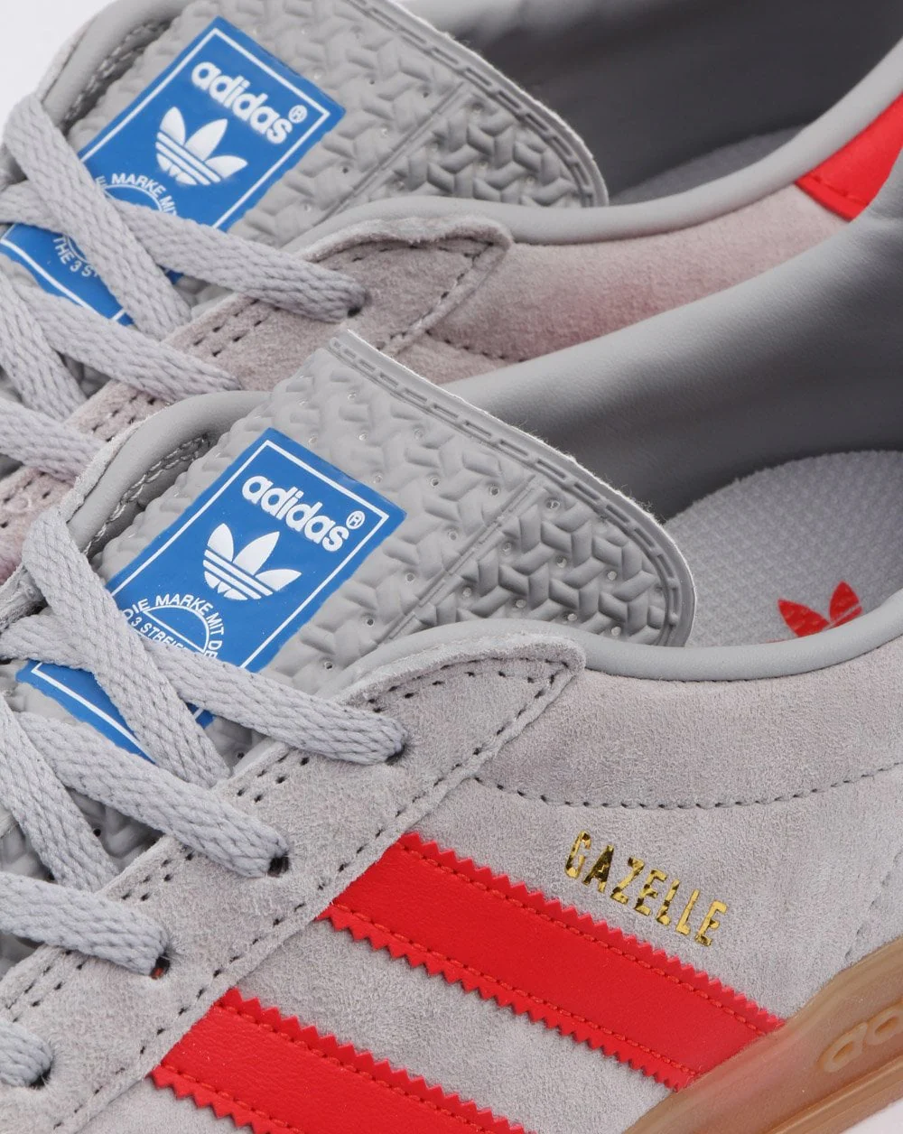 Adidas Gazelle Indoor Trainers Grey/red - Image 4