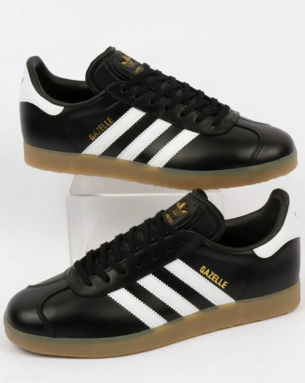 Adidas Gazelle Leather Trainers Black/White Gum