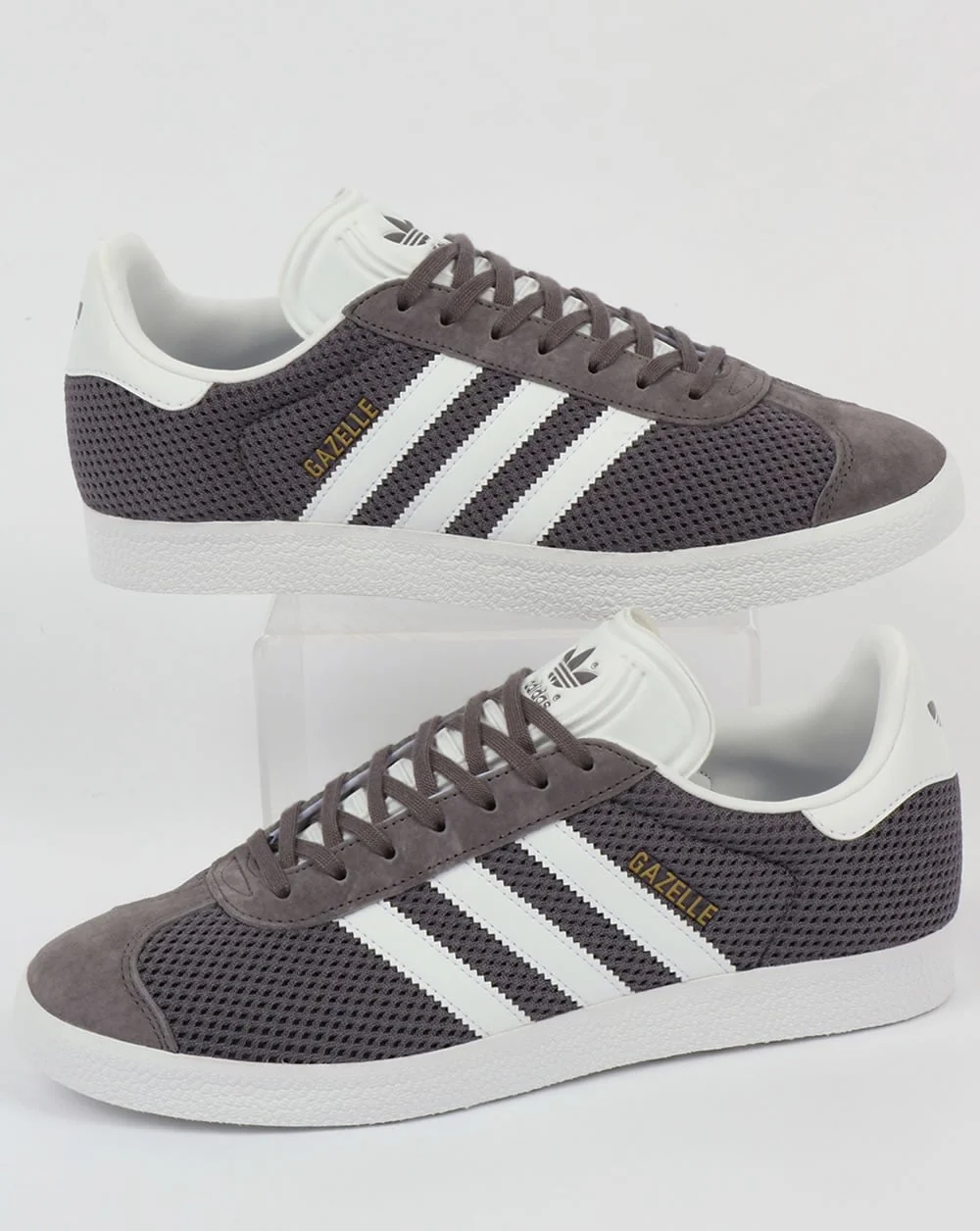 Adidas Gazelle Textile Trainers Trace Grey/White