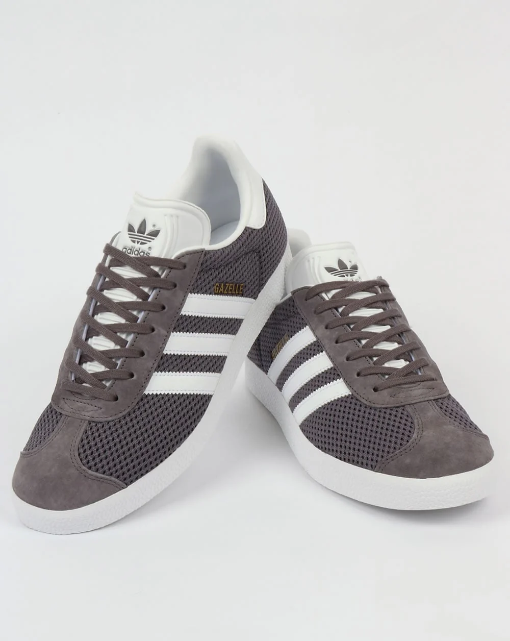 Adidas Gazelle Textile Trainers Trace Grey/White - Image 3