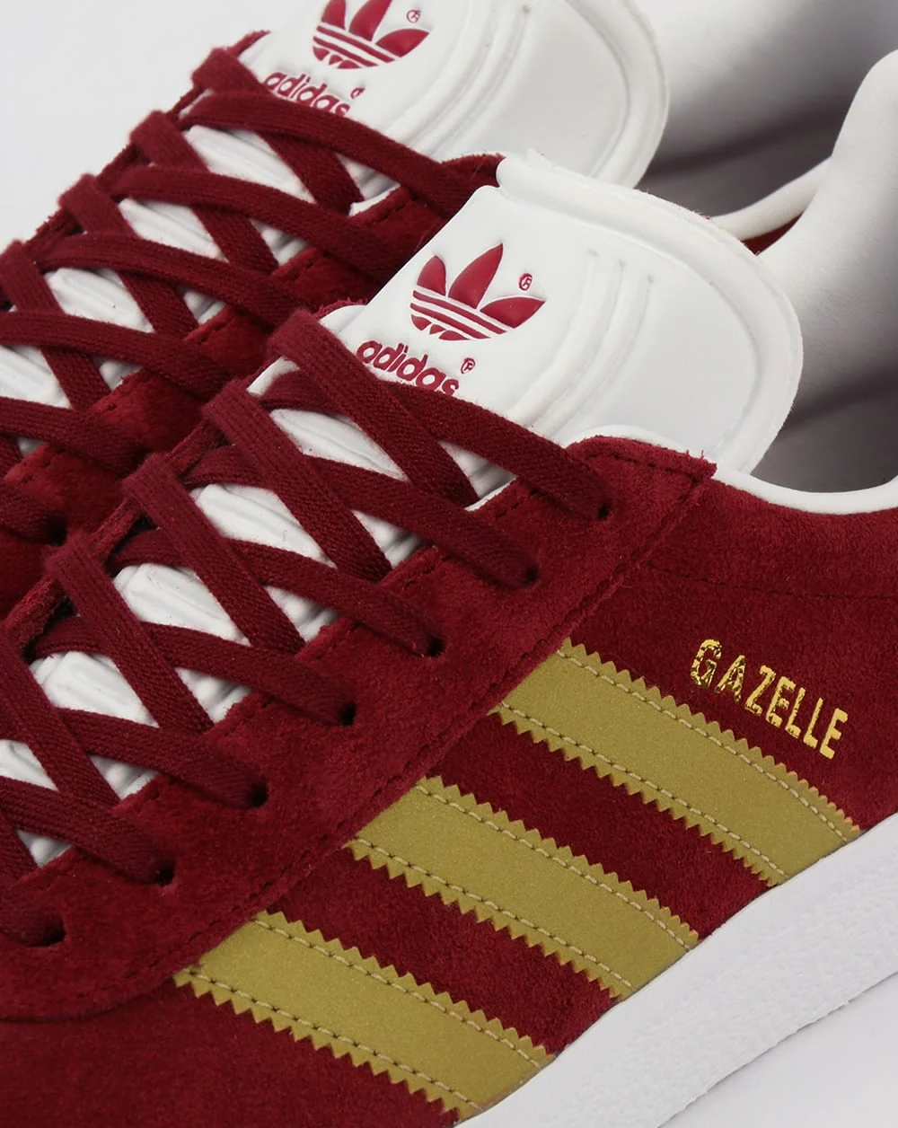 Adidas Gazelle Trainers Burgundy/Gold - Image 2
