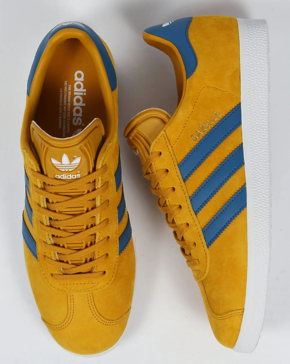 Adidas Gazelle Trainers Golden Yellow/Blue - Image 2