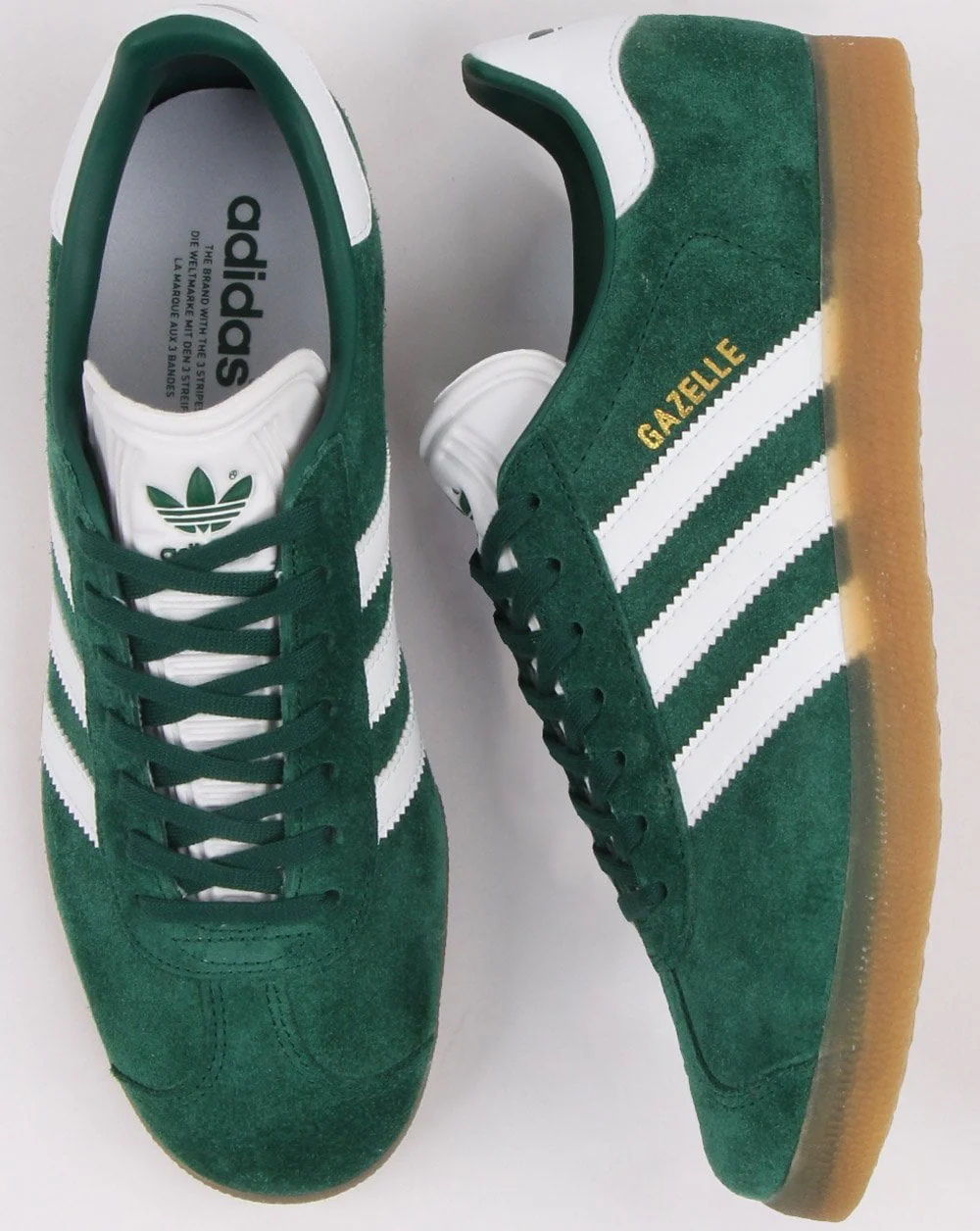 Adidas Gazelle Trainers Green/White/Gum - Image 3