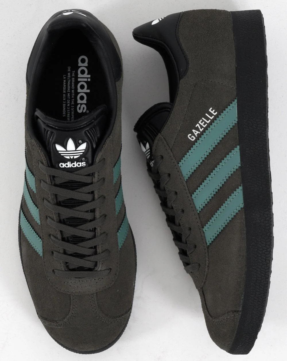Adidas Gazelle Trainers Olive Grey/Black