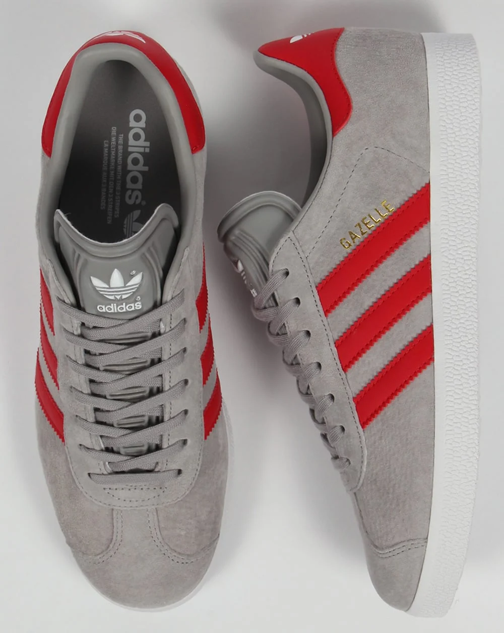 Adidas Gazelle Trainers Solid Grey/Red - Image 2