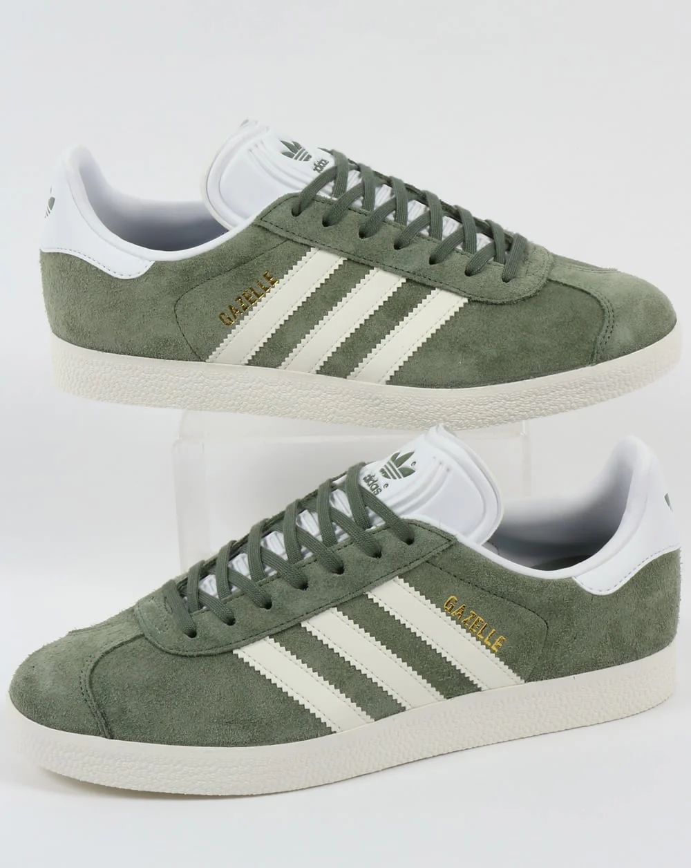 Adidas Gazelle Trainers Trace Green/Off White