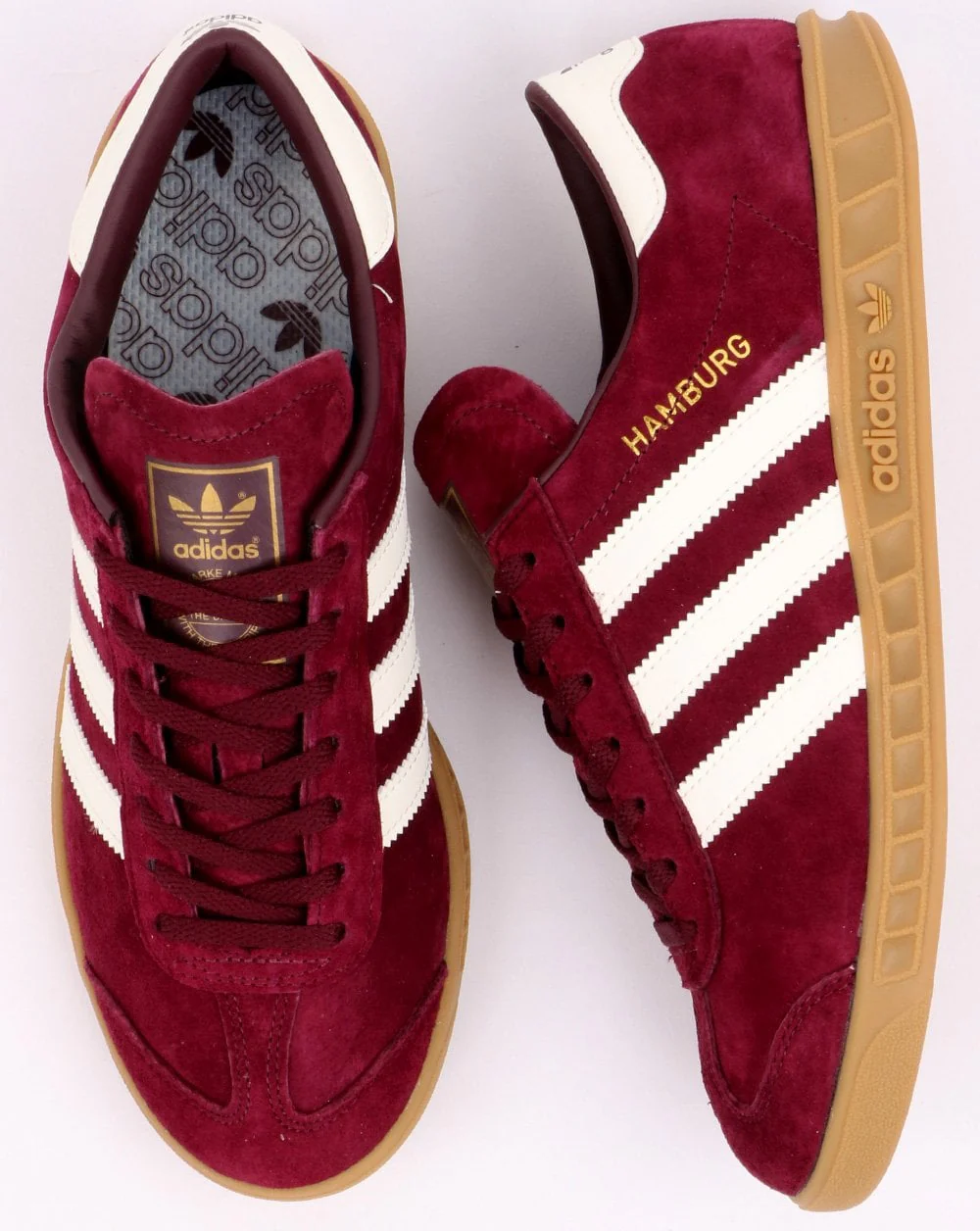 Adidas Hamburg Trainers Burgundy/White