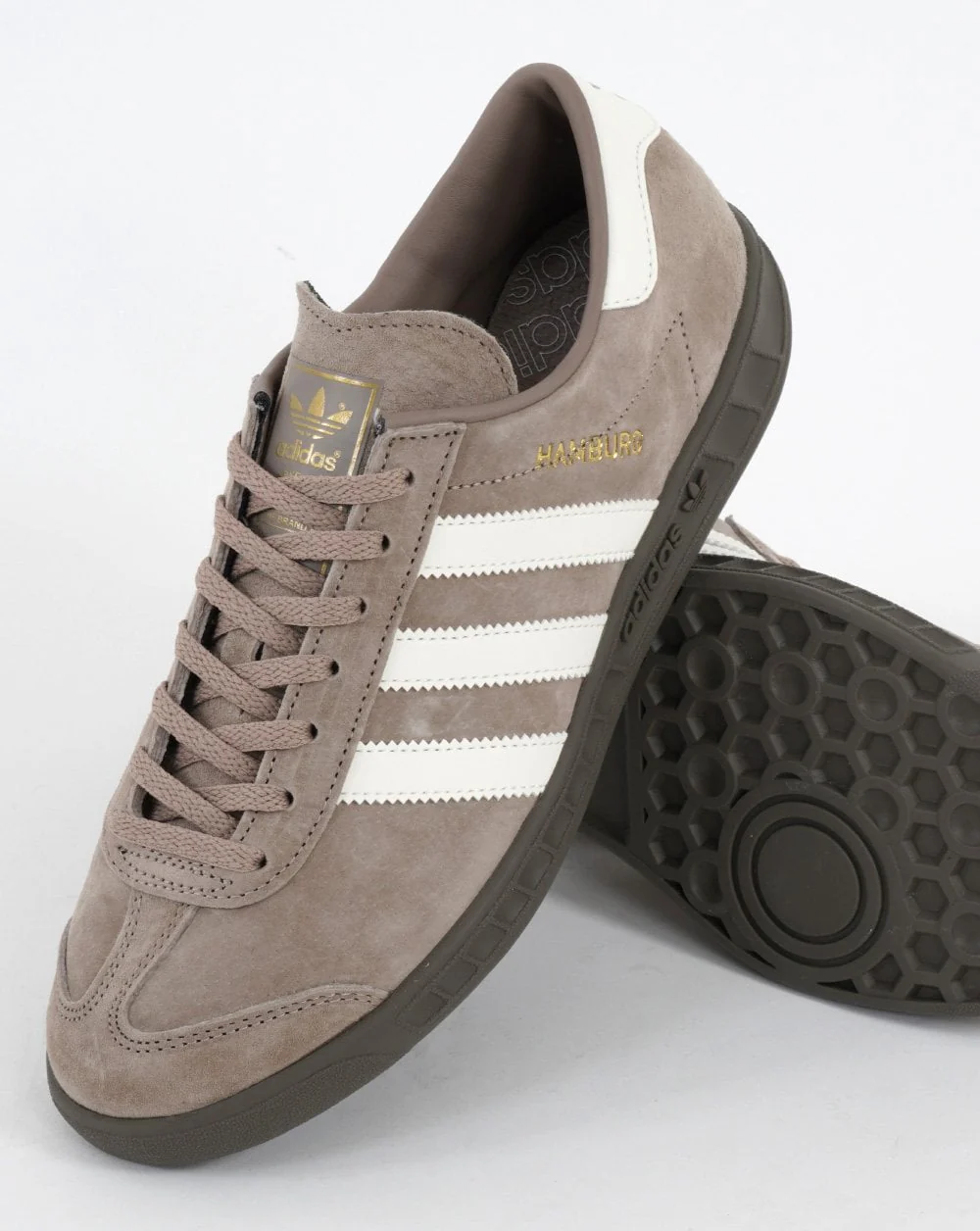 Adidas Hamburg Trainers Dark Sand/Off White - Image 2