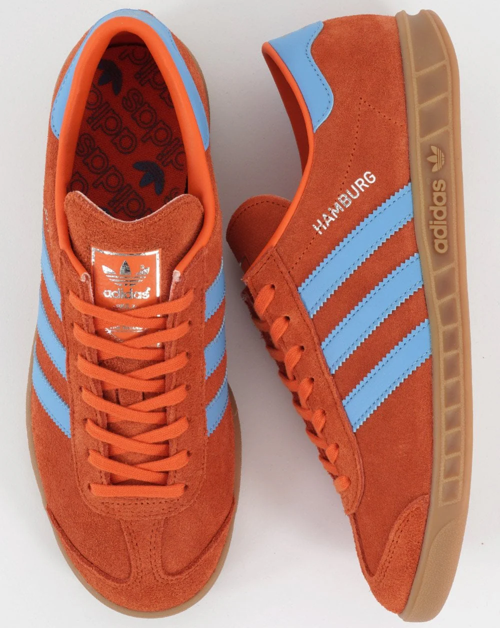 Adidas Hamburg Trainers Orange/Light Blue - Image 2