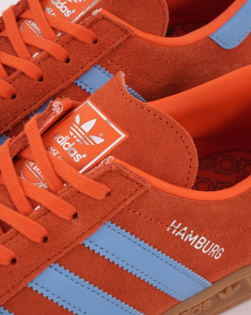 Adidas Hamburg Trainers Orange/Light Blue - Image 4