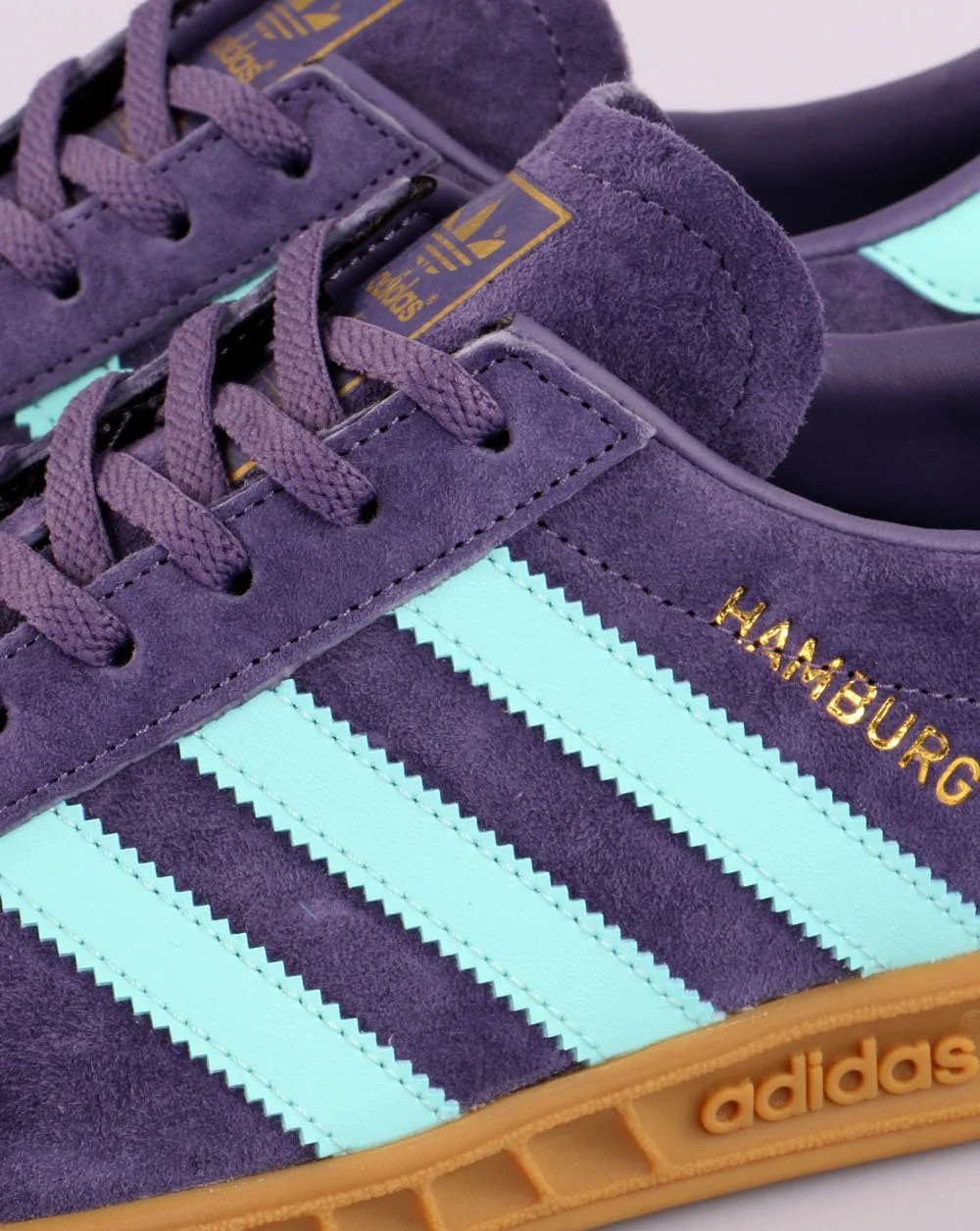 Adidas Hamburg Trainers Tech Purple/Aqua - Image 3