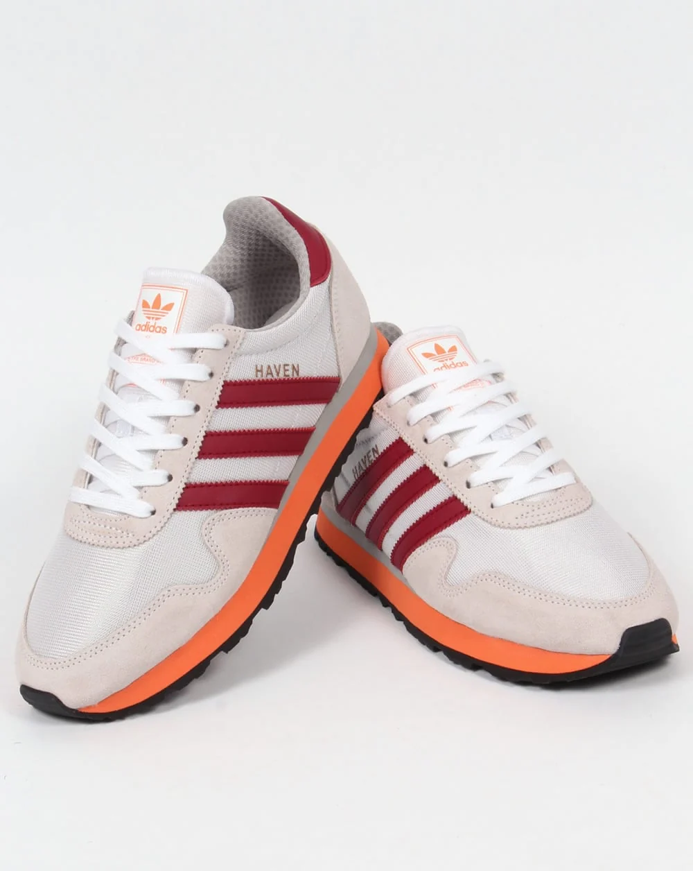 Adidas Haven Trainers White/Burgundy Red - Image 3
