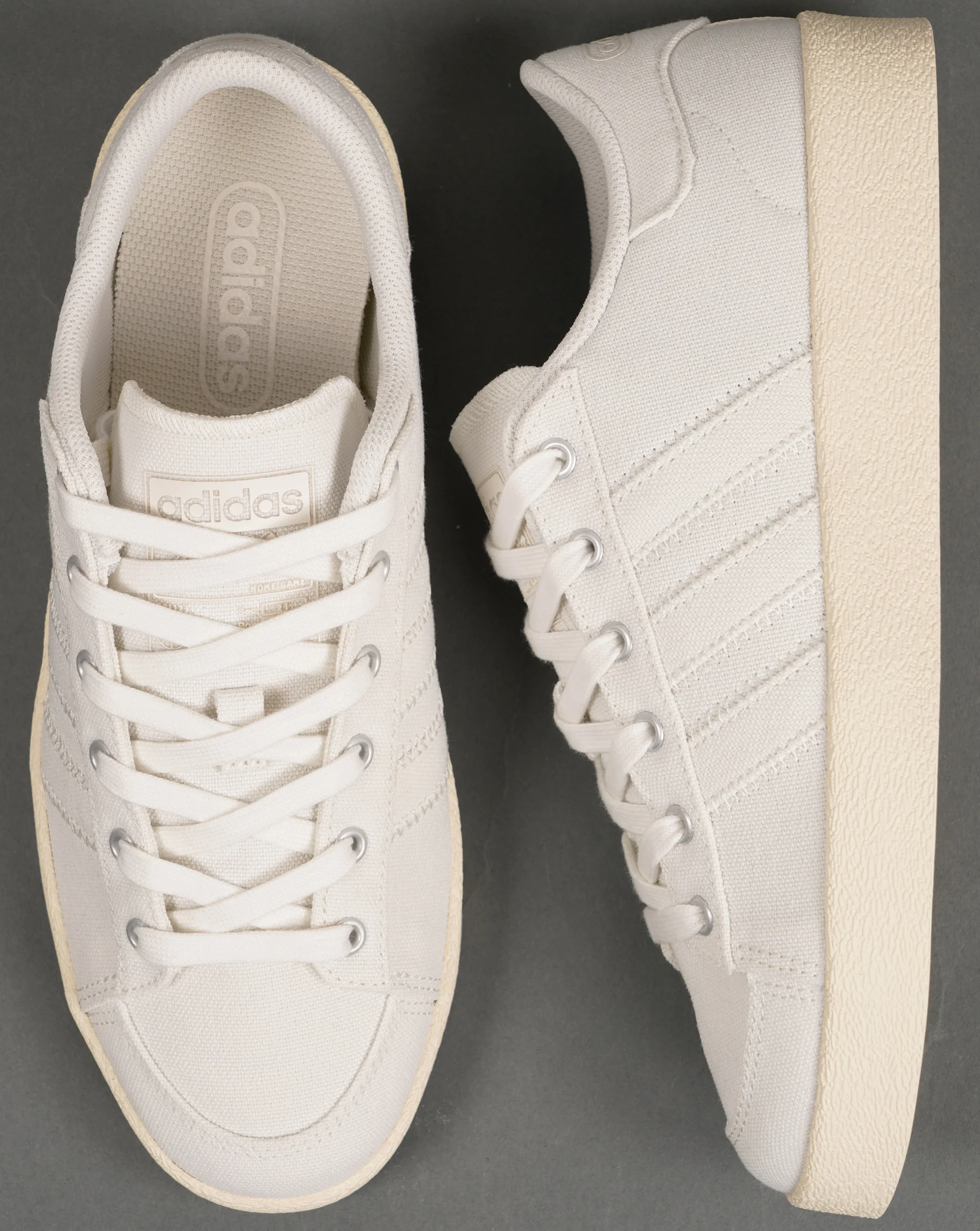 Adidas Canvas Hook Trainers Off White - Image 4