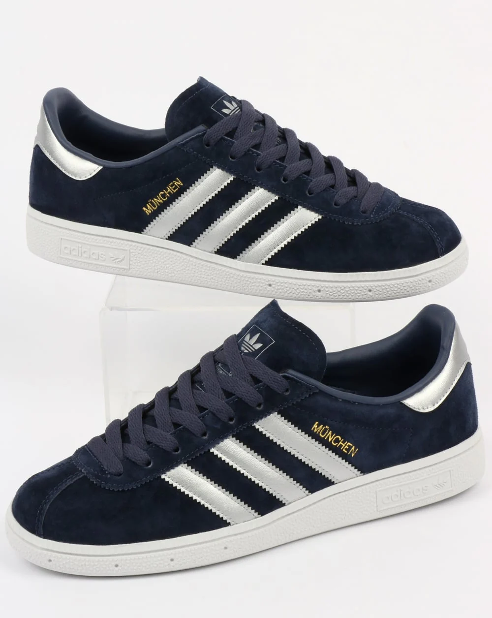 Adidas Munchen Trainers Navy Blue/Silver