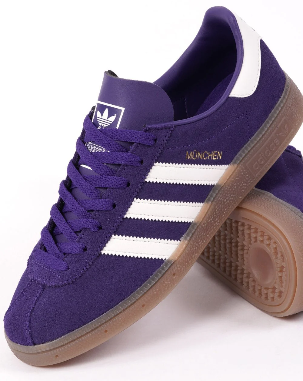 Adidas Munchen Trainers Purple/Off White - Image 2