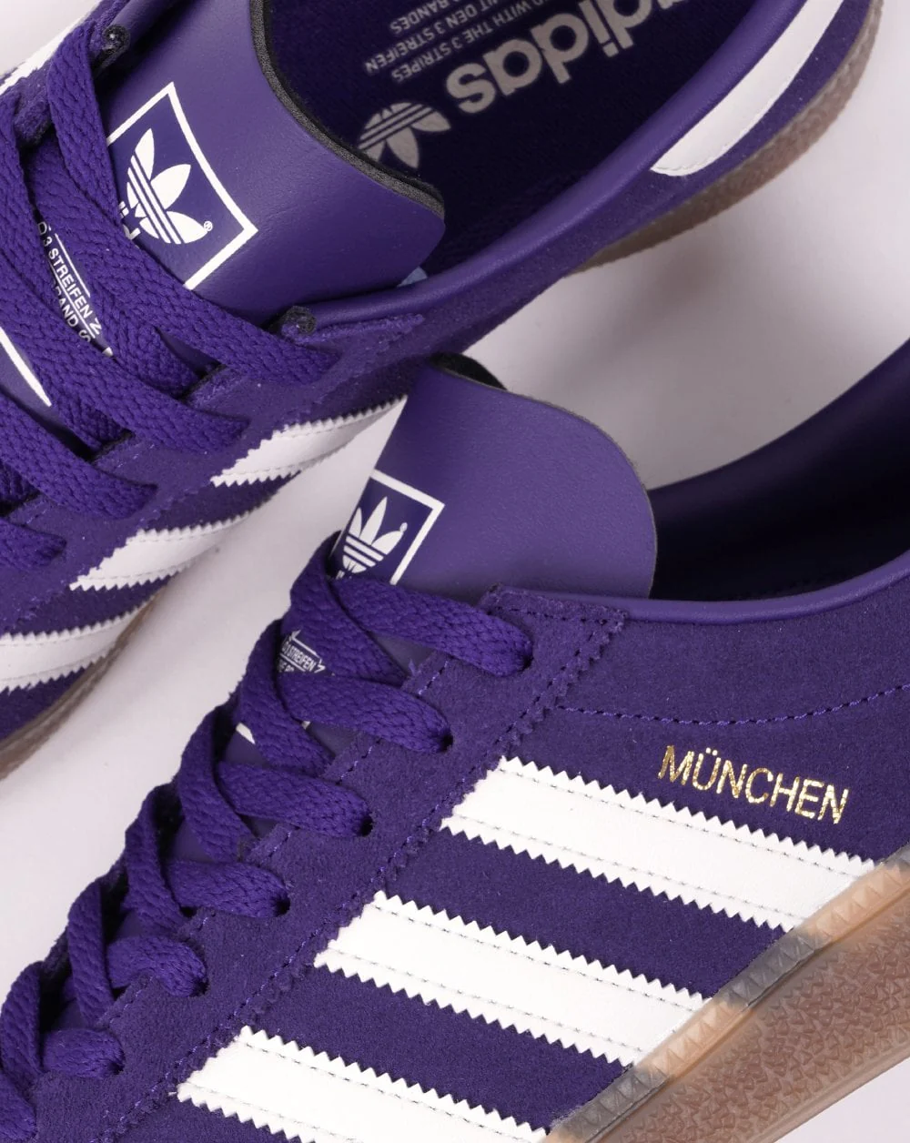Adidas Munchen Trainers Purple/Off White - Image 3