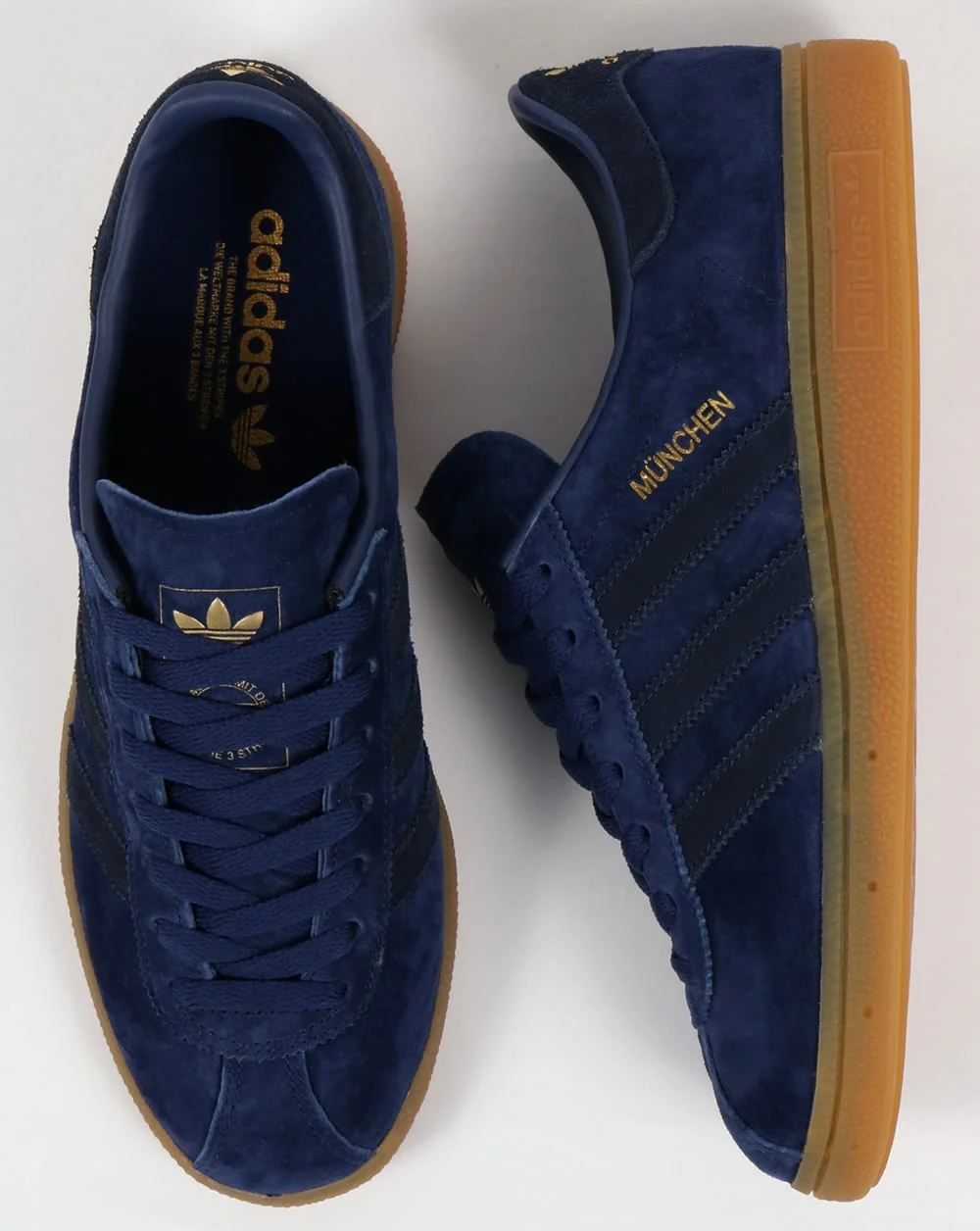 Adidas Munchen Trainers Rich Navy/Gold - Image 2