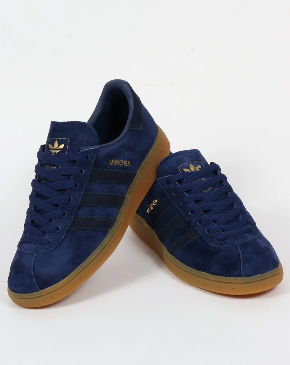 Adidas Munchen Trainers Rich Navy/Gold - Image 3