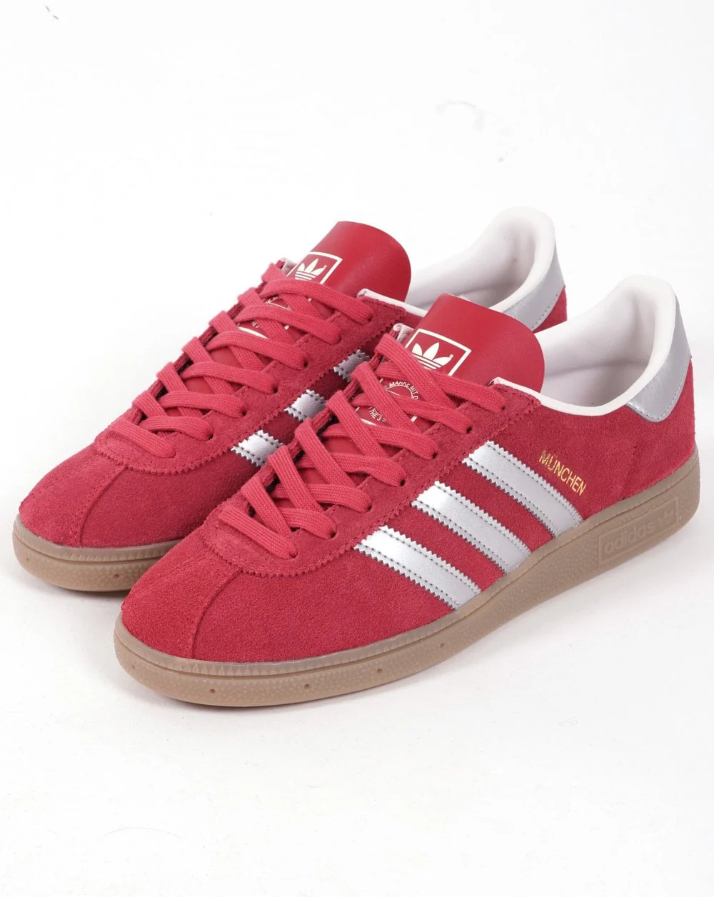 Adidas Munchen Trainers Scarlet/Silver/Gum - Image 3