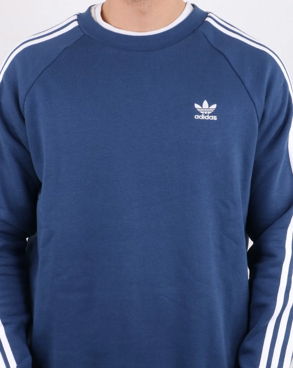 Adidas Originals 3 Stripes Crew Sweat Night Marine - Image 4