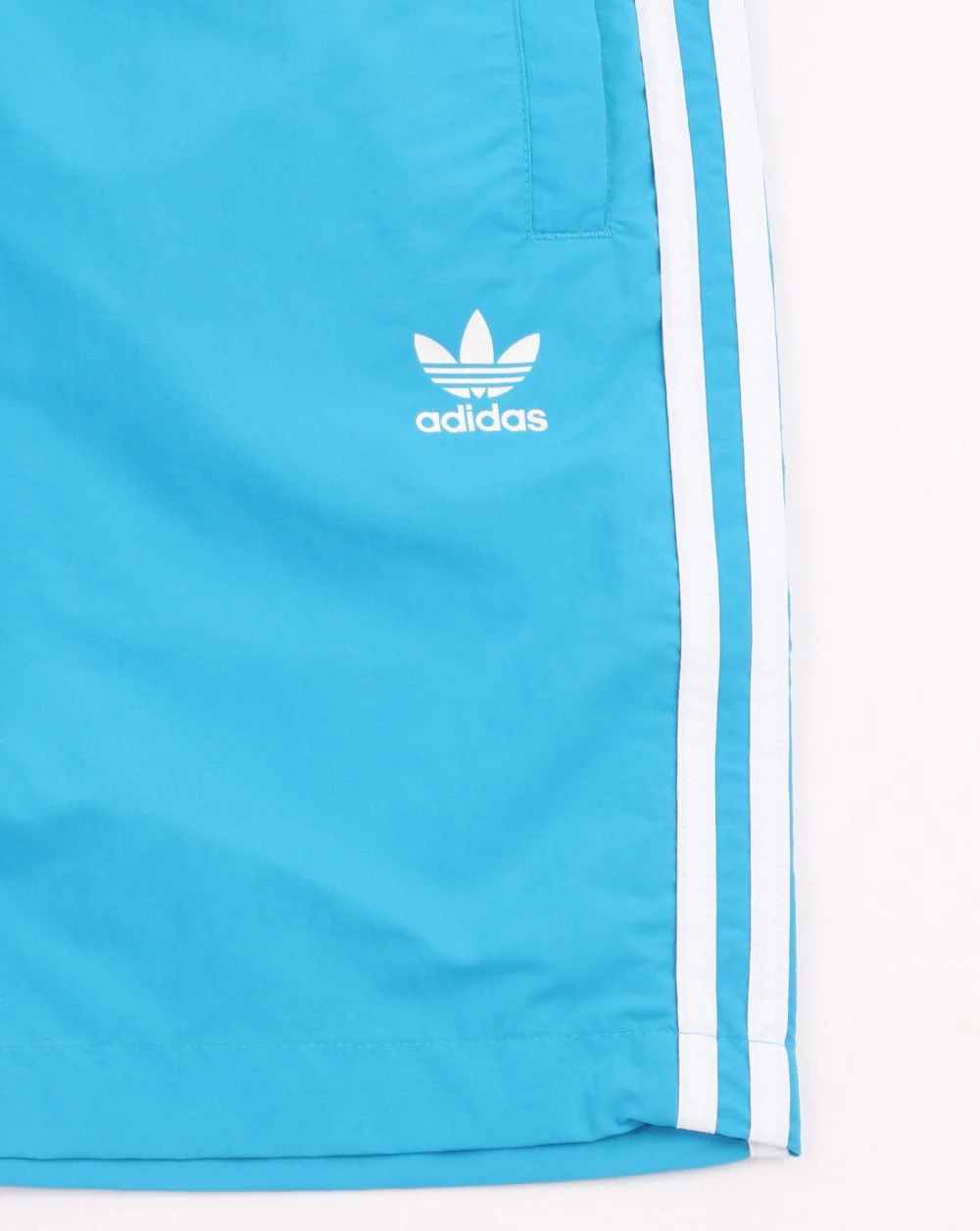 Adidas Originals 3 Stripes Swim Shorts Shock Cyan - Image 2