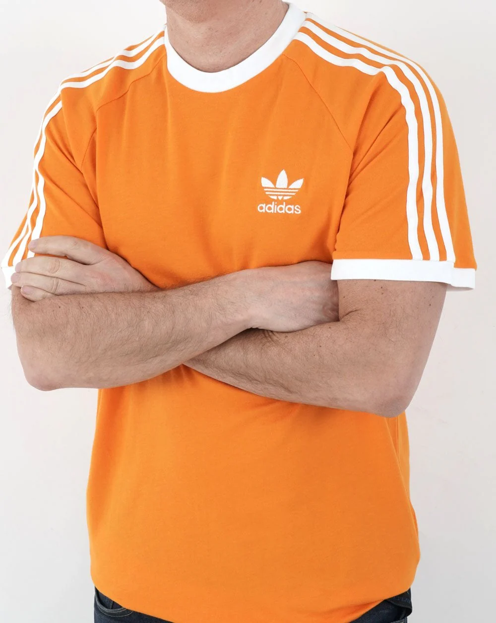 Adidas Originals 3 Stripes T Shirt Bold Orange - Image 3
