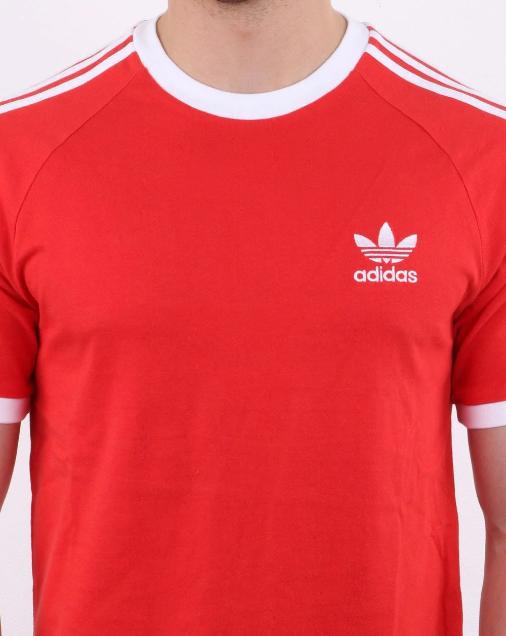 Adidas Originals 3 Stripes T Shirt Fresh Red - Image 4