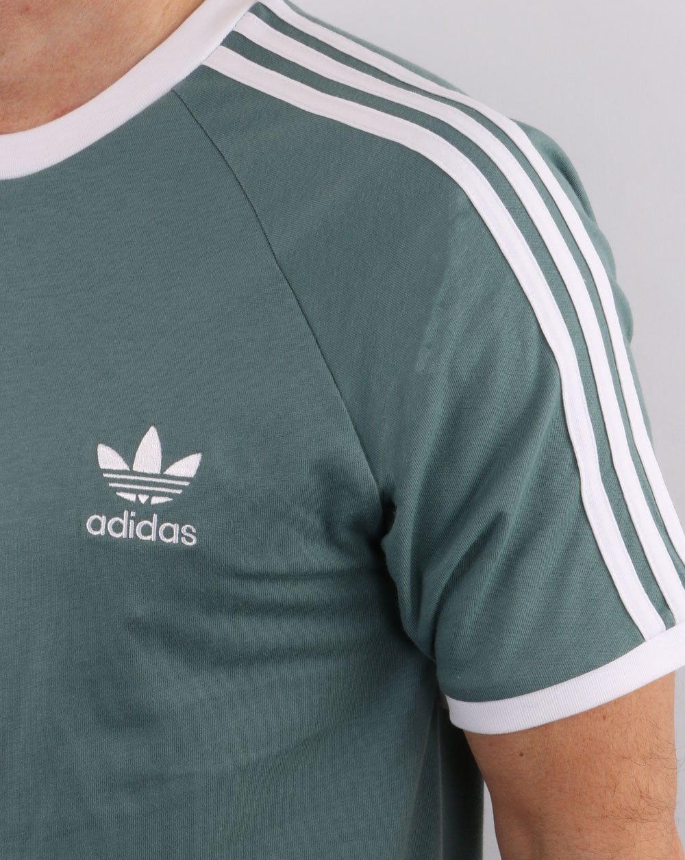 Adidas Originals 3 Stripes T Shirt Hazy Emerald - Image 2