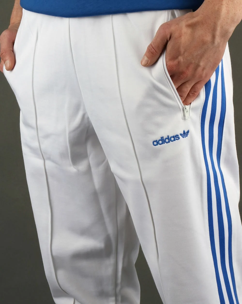 Adidas Originals Beckenbauer Track Pants White/Blue - Image 2