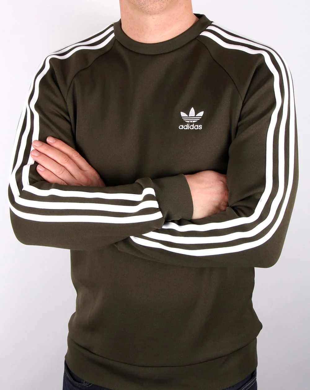 Adidas Originals Crew Neck Sweat Khaki White - Image 3