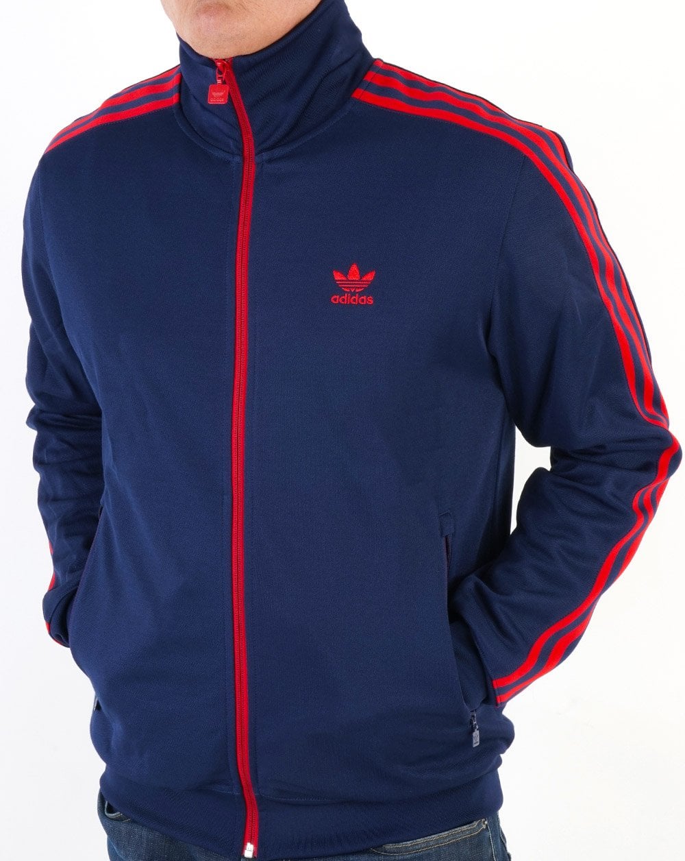 Adidas Originals FB Beckenbauer Track Top Navy/Red - Image 3