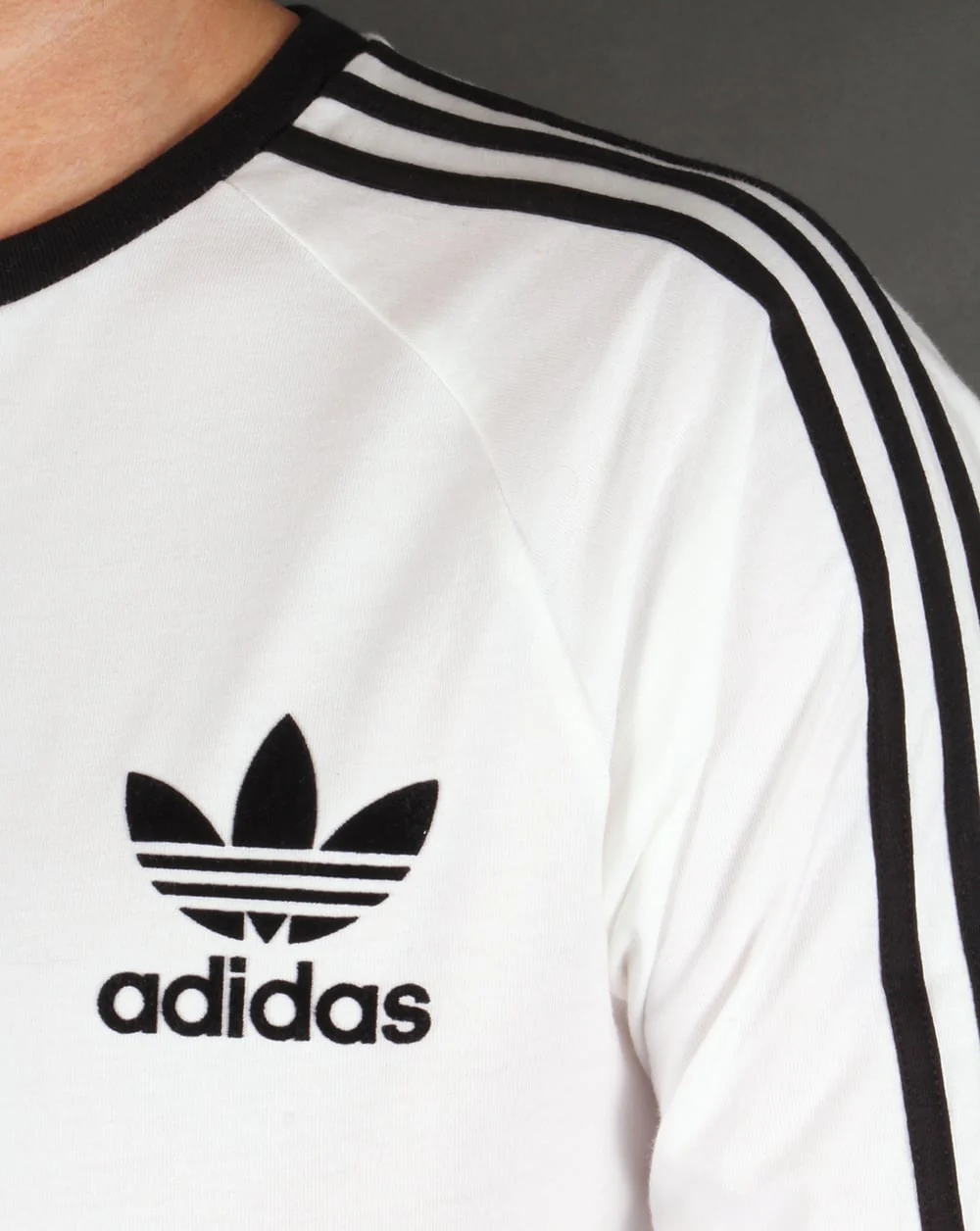 Adidas Originals Long Sleeve T Shirt White-Black - Image 3