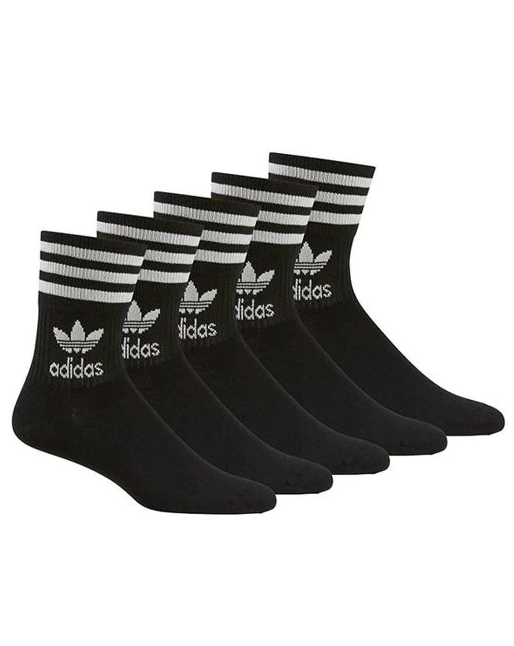 Adidas Originals Mid Cut Crew Socks 5 Pack Black