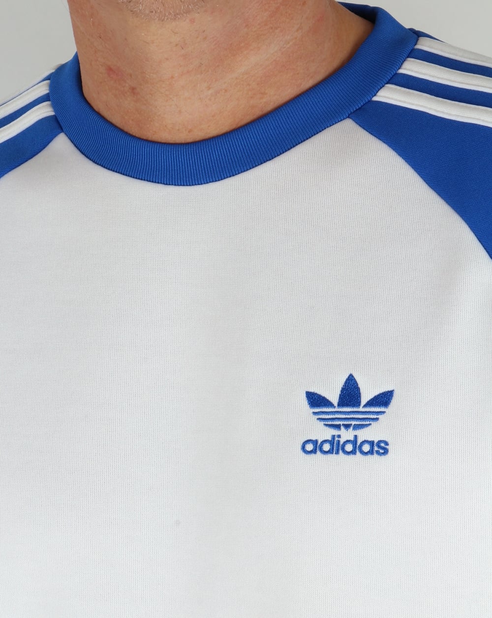 Adidas Originals Old Skool Sweat Top White/Blue - Image 2