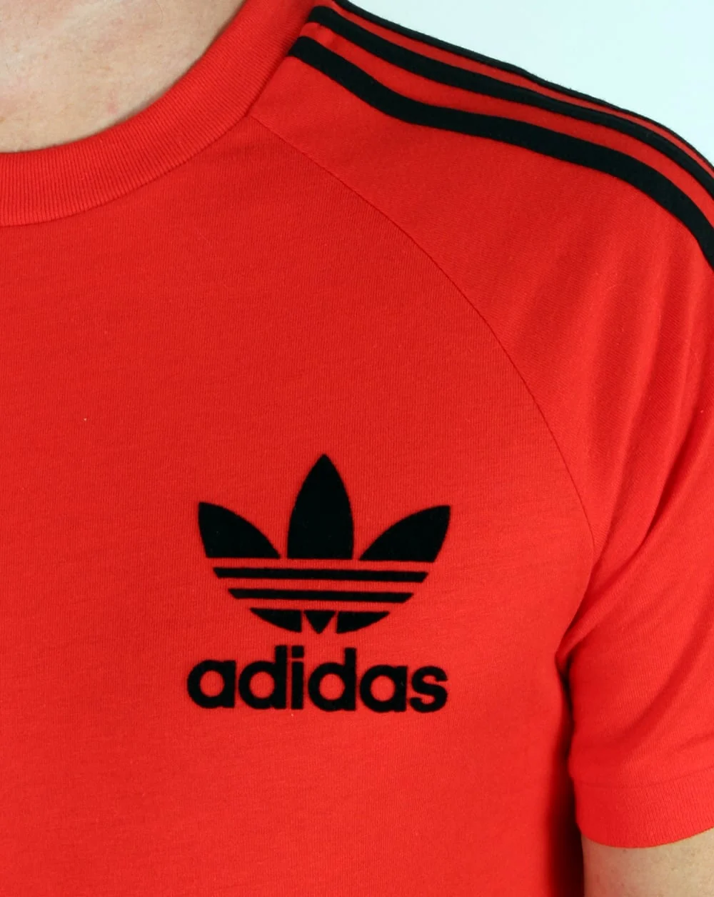 Adidas Originals Retro 3 Stripe T Shirt Core Red - Image 2