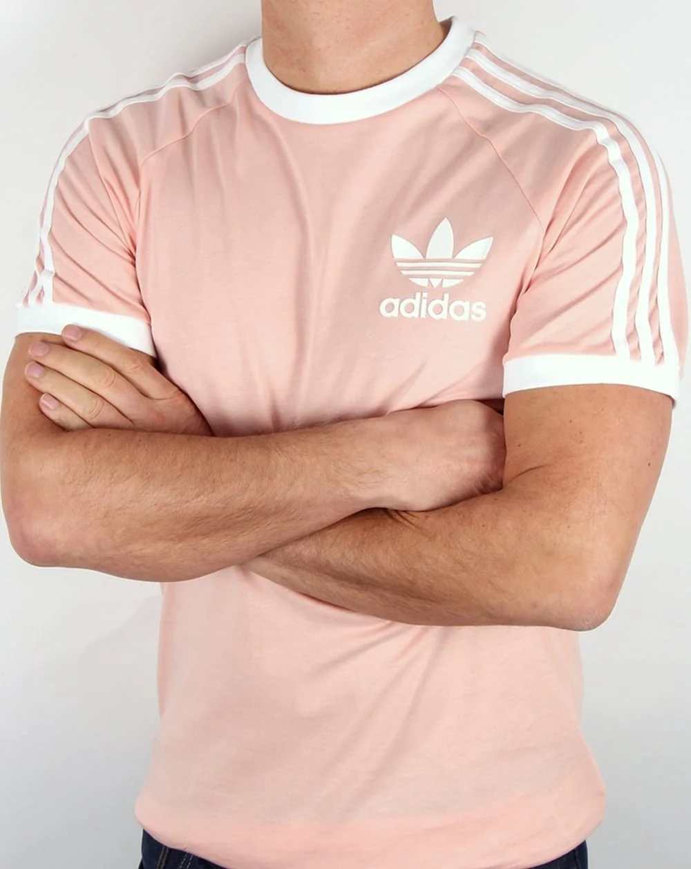 Adidas Originals Retro 3 Stripe T Shirt Light Pink - Image 3