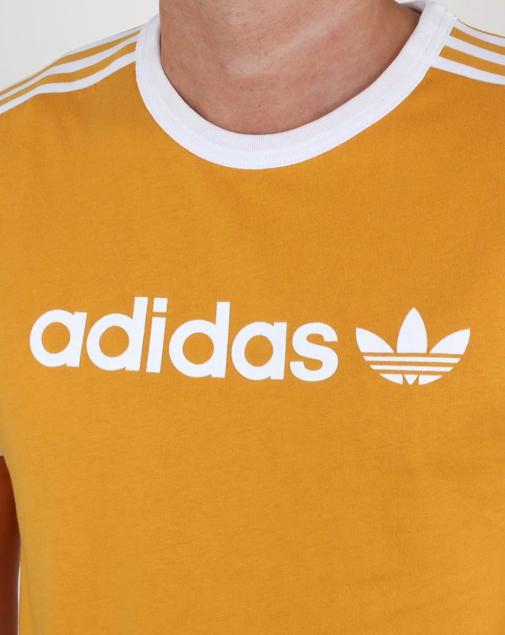 Adidas Originals Ringer Linear T Shirt Yellow Gold - Image 2
