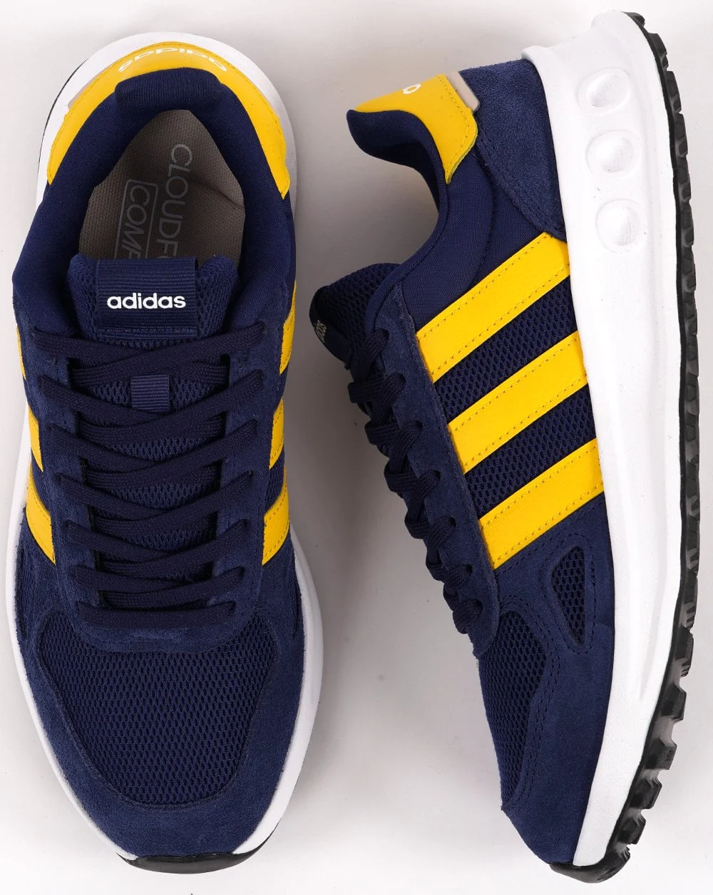 Adidas Run 84 Trainers Navy Yellow - Image 4