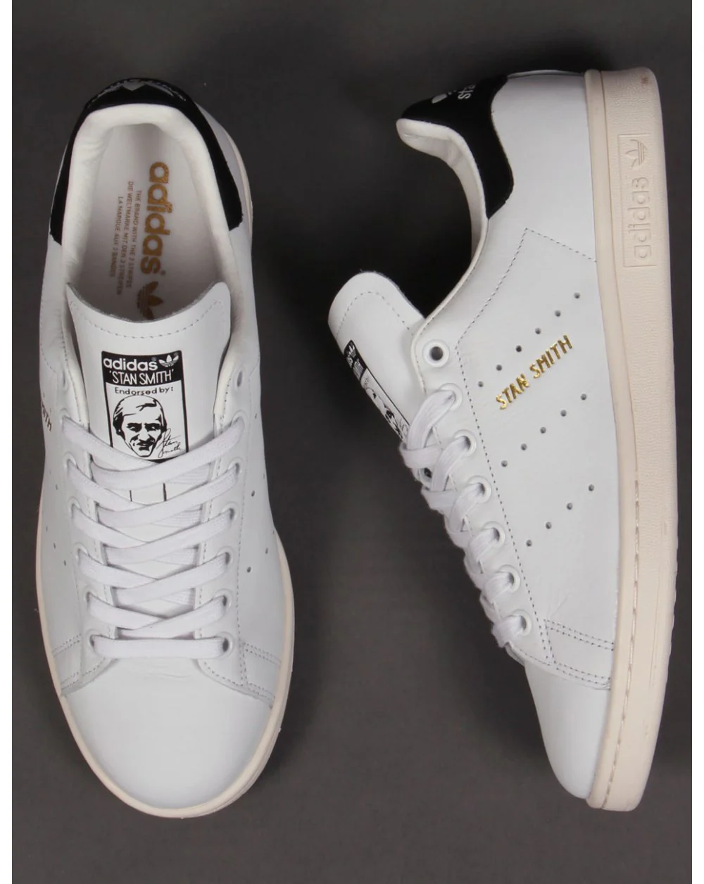 Adidas Stan Smith Trainers White/black/gold - Image 4