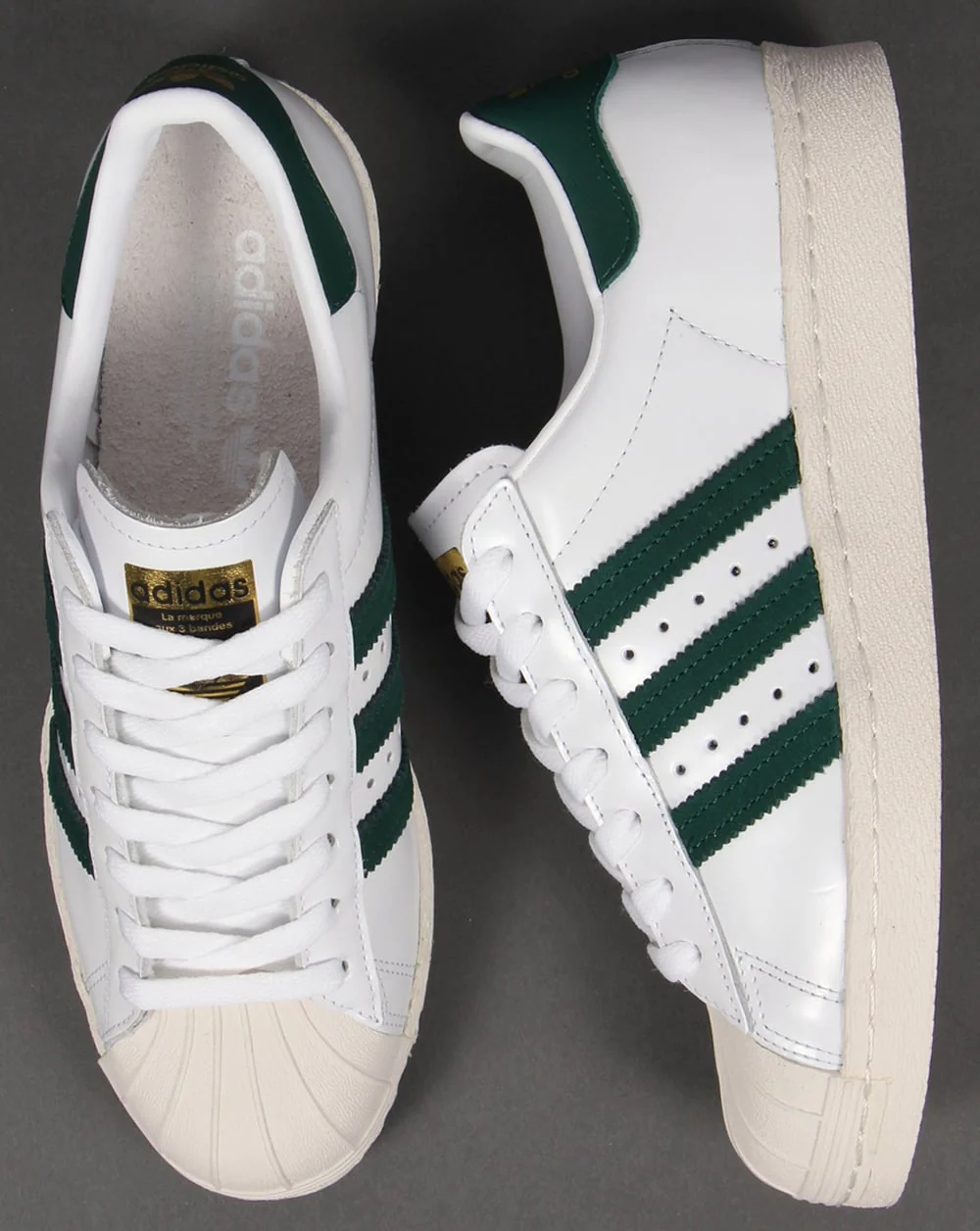 Adidas Superstar 80s Trainers White/Green - Image 2